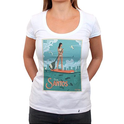 Visite Santos 139 ton - Camiseta Clássica Feminina