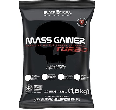 MASS GAINER TURBO -BLACK SKULL - sabor: baunilha 3KG