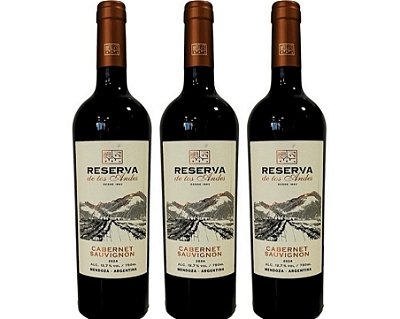 Kit 3 Tintos Reserva de los Andes Cabernet Sauvignon