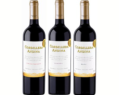 Trio de Tintos Cordillera Andina Cabernet Sauvignon 750ml