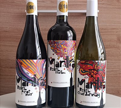 Trio Vinho Argentino Mantra com super desconto! Malbec, Pinot Noir e Chardonnay
