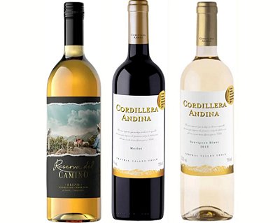 Kit 3 vinhos com super desconto! Dois brancos e um tinto