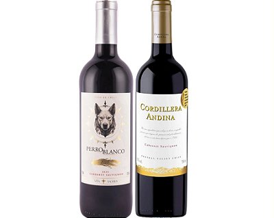 Dupla de Tintos Cabernet Sauvignon Perro Blanco + Cordillera Andina 750ml