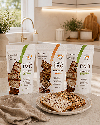 Misturas para pão low carb sem glúten - kit 03