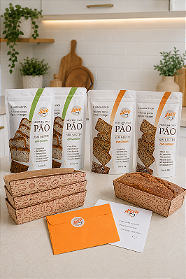 Misturas para pão low carb sem glúten - kit Presente