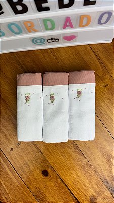 Kit 3 Fraldas de Ombro Bordadas a Mão