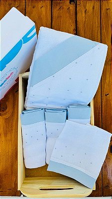 Kit Enxoval Bordado a Mão 5 Peças