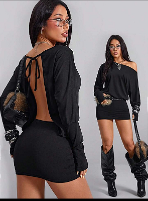 Vestido Sheila com Abertura Posterior
