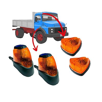 Kit Lanterna Compatível Mb 1111 1113 1513 Seta Pisca Paralama + Teto