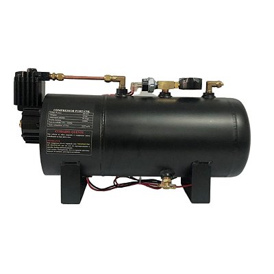 Compressor Ar 12v Com Reservatório Carro Barco Caminhão Jeep