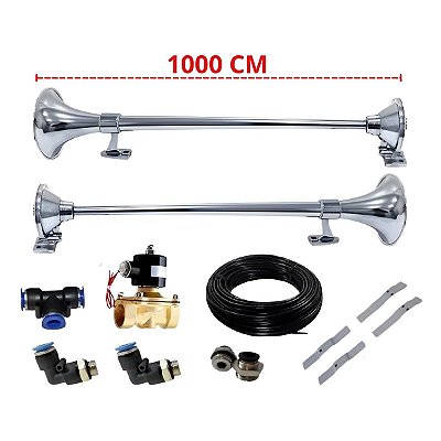 Kit Buzina Marítima Alto Rendimento Completo 1 Metro 12mm Com Suporte Para Não Furar o Teto