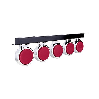 Kit Lanterna 5 Marias Bojuda Led Caminhão Vermelho 12v/24v Com Suporte de Fixação