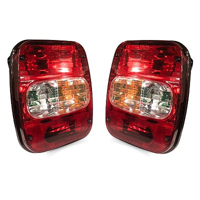 Par Lanterna Traseira Caminhão Compatível Vw Troller Marmita F-4000 e Caminhão 3/4