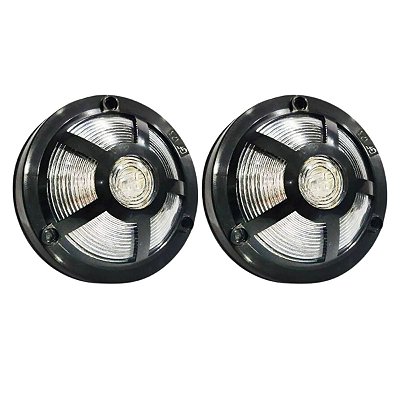 2 Lanterna Sinaleira de LED Cristal Branco Compatível Mercedes Benz 1113 1313 - 12v 24v Bivolt