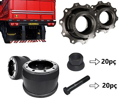 Kit Instalação Roda Disco Compatível Carreta Guerra Até 2004