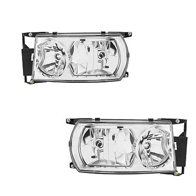 Par Farol Principal Compatível Scania 114 124 Série 4 e Série 5 Com Lampadas 24v