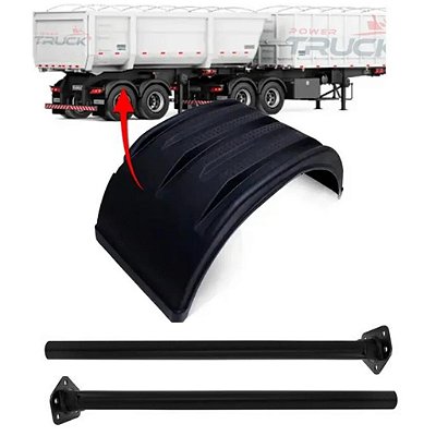 Kit Para-lama Plástico Injetado Carreta + Suporte Fixação