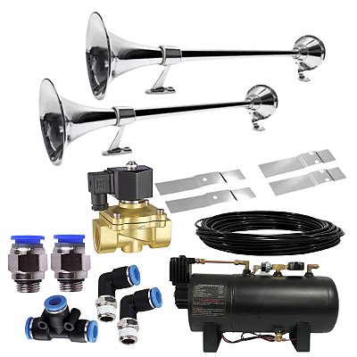 Kit Buzina Maritima 74cm Compressor 3.6 L 12v + Suporte Teto