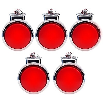 Kit 5 Lanterna Bojuda Foguinho Led Vermelha Cromada 12v 24v