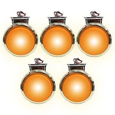 Kit 5 Lanterna Bojuda Foguinho Led Laranja Cromada 12v 24v