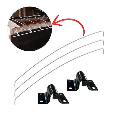 Kit 10 Arco de Lona Para Carreta Graneleira + 20 Suportes de Fixação