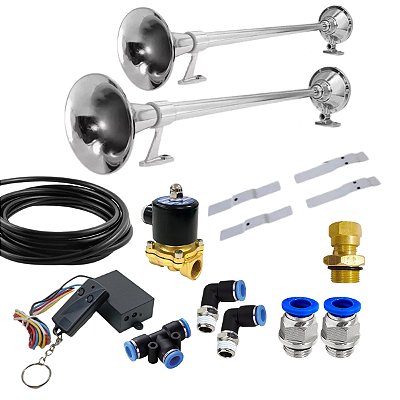 Kit Buzina Marítima 74cm 12mm Controle a Distância 12v 24v