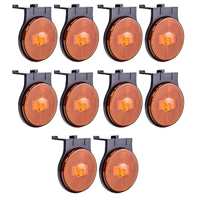 10 Sinaleira Lanterna Lateral Led Compatível Carreta Randon 12v e 24v