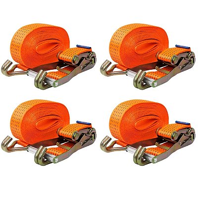 KIT 4 CATRACA + 4 CINTA AMARRAÇÃO 5 TON 9 METROS RABICHO J