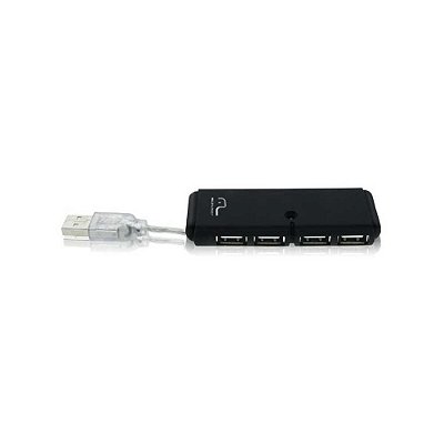 Hub USB Multilaser Slim, 2.0, 4 Portas, Preto - AC064