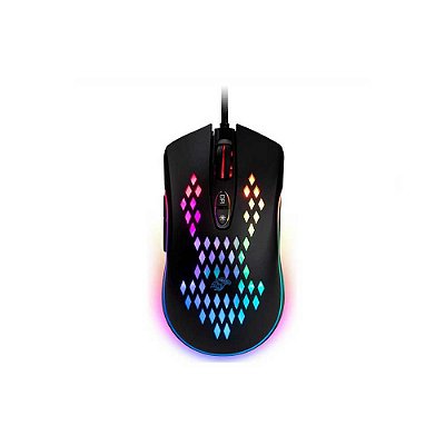 Mouse Gamer K-Mex, RGB, 7 Botões, Programável, 6400dpi, Preto - M370