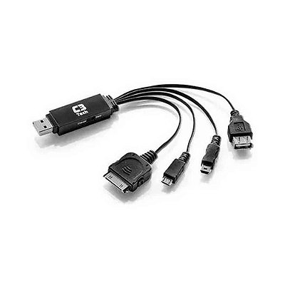 Cabo USB Multifuncional C3Tech UC-04, Dados e Energia, Preto - 424020100100
