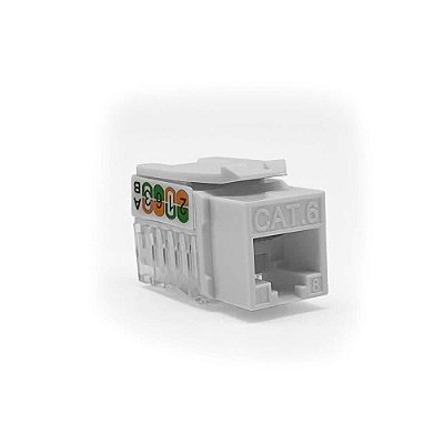 Conector Keystone PlusCable LA-K60, CAT6, RJ45, 180°, Branco - 448020070100