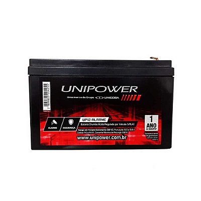 Bateria Selada Unipower, 12V 7Ah, Preta - UP1270 SEG