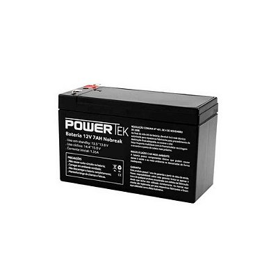 Bateria Selada Powertek, 12V 7Ah, para Nobreak, Preta - EN013