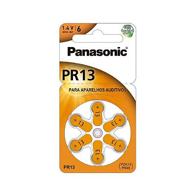 Pilha Auditiva Panasonic, (6 un) - PR13H