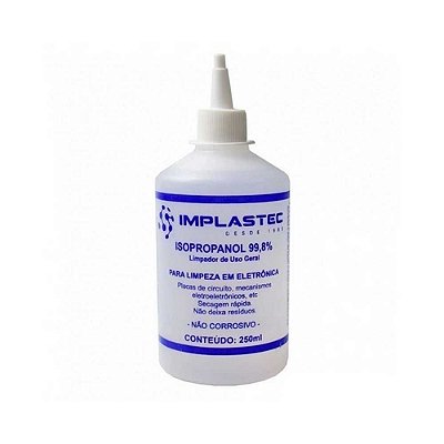 Álcool Isopropílico Implastec, 250ml, com Bico Aplicador - PAIP025036