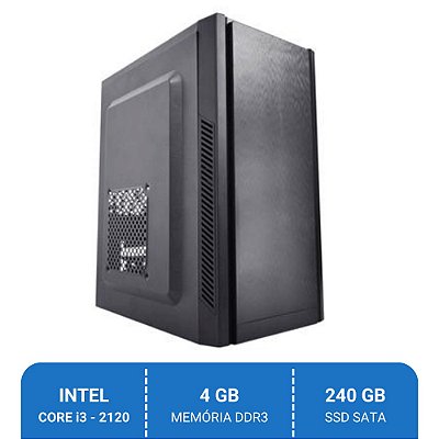 Computador Intel Core i3-2120, 4GB DDR3, SSD 240GB, 230W