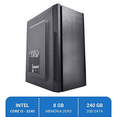 Computador Intel Core i3-3240, 8GB DDR3, SSD 240GB, 230W
