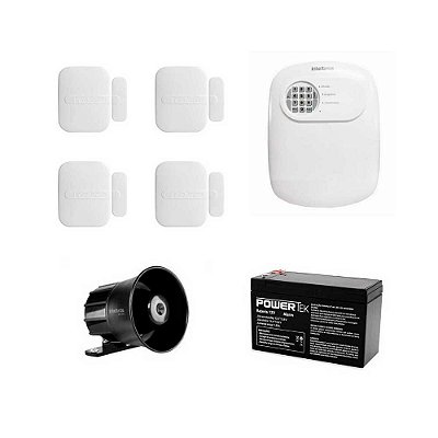 Kit de Alarme Intelbras ANM 24 Net com 4 Sensores XAS 4010 Smart e Acessórios