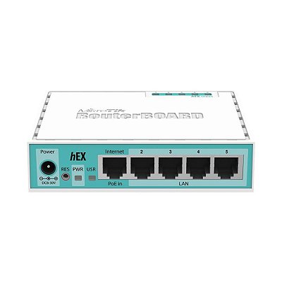 Roteador Mikrotik RouterBoard HEX, Gigabit, 5 Portas, Branco - RB750GR3