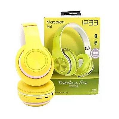 Headphone P33 Macaron - Sem Fio- Bluetooth