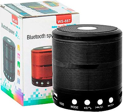 Caixa de Som Bluetooth - Diversas Cores - P2/Rádio FM/USB - WS-887