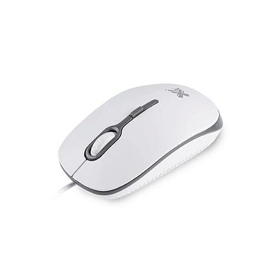 Mouse Óptico Soft - Cinza e Branco -1200 DPI Maxprint