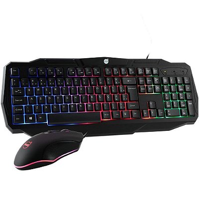 Kit Gamer Dazz Battlefire Revolution - Teclado, Rainbow, ABNT2 + Mouse, LED - 625021