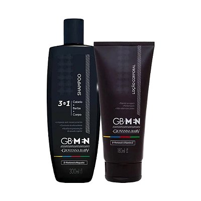 Kit Gb Men Shampoo 3 Em 1 300ml + Hidratante Corporal 180ml
