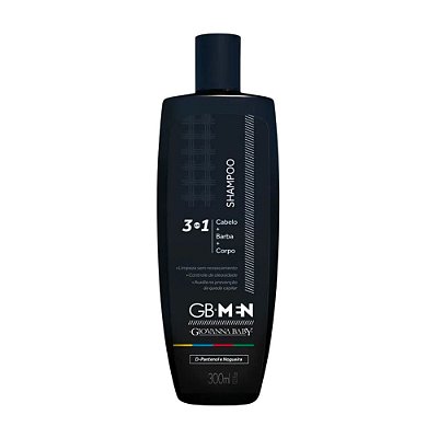 Shampoo Masculino 3 Em 1 Cabelo Barba Corpo Gb Men 300ml