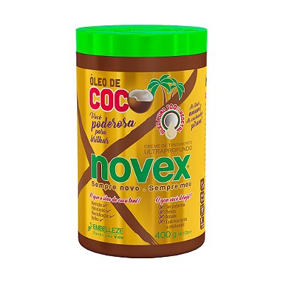 Pote Novex Óleo Coco 400g Nutrição Hidratação 100% Vegetal