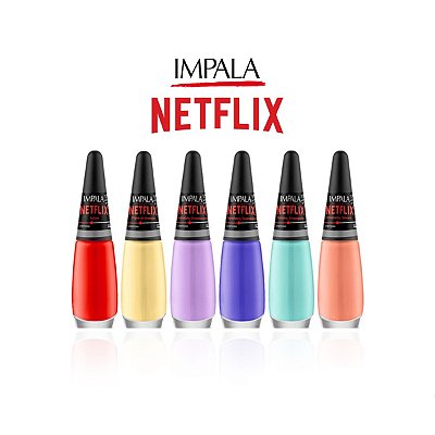 Kit 6 Esmaltes Oficial Netflix Impala Hipolergenico Vegano