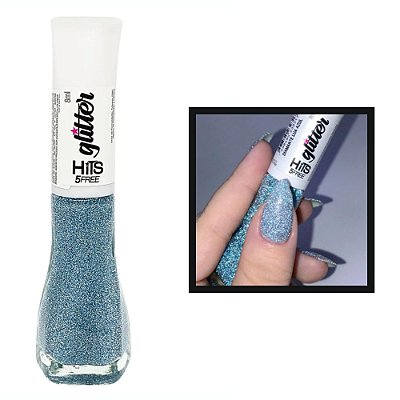 Esmalte Hits Diamante Lua Azul Glitter Refletivo Azul
