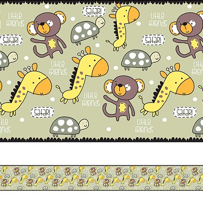 Faixa de Parede Safari Baby para Quarto Infantil Rolo de 5 metros por 15 centímetros